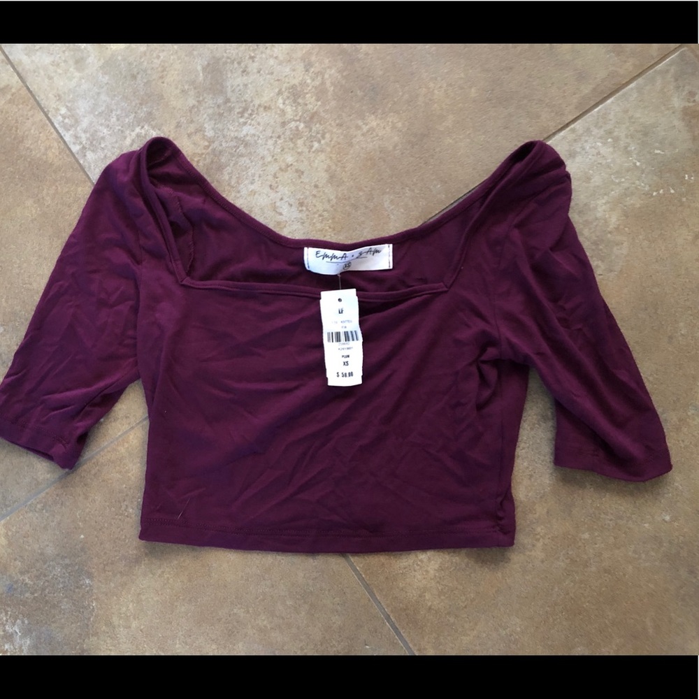 LF brand plum crop top size xs